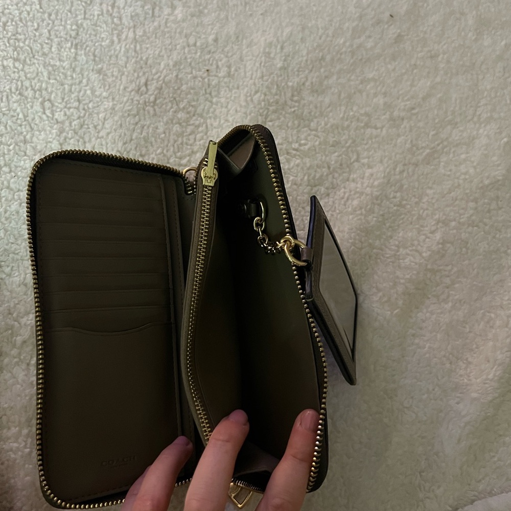 Coach Dark Brown Leather Zip Wallet - Picture 4 of 4